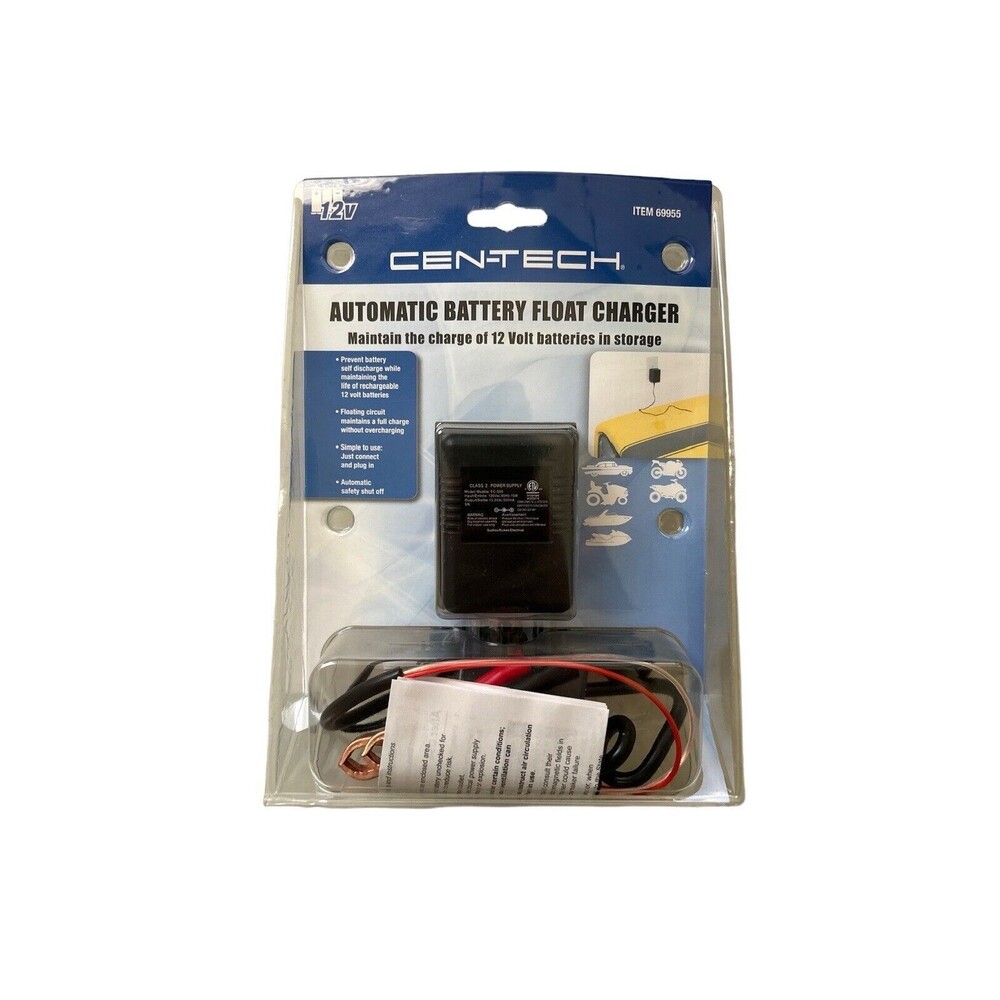 Cen-Tech 12V Automatic Battery Float Charger Tender Trickle Charger #69955, NEW